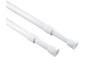 KXLIFE 2 Pack 5/8" Tension Curtain Rod, RV Tension Bars, Cupboard Rods White 10 to 16 Inch