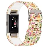 Bands for Fitbit Charge 2, Classic Fitness Replacement Accessories Wrist Band for 2016 Fitbit Charge 2 HR (Flower-06)