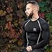 Mava Sports Compression Long Sleeve for Men, Baselayer Athletic Workout T-Shirts for Fitness, Running and Gym Workout (Black & Silver, Medium)