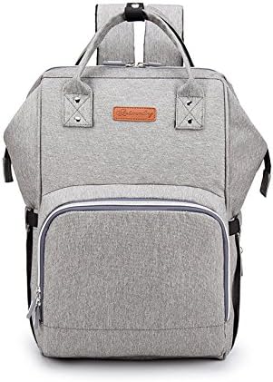 Diaper Bag Backpack, Multi-Function Organizer Baby &amp; Travel Backpack with Water Resistant, Stroller Straps, Insulated Pockets, Changing Pad and Now Additional USB Charging, Grey