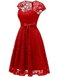 Dressystar vestido formal corto de encaje para mujer, estilo vintage