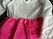 WEONEDREAM Baby Girls' Party Dress with Long Sleeves Striped Crochet Flower Patchwork (4T(120), white hot pink)
