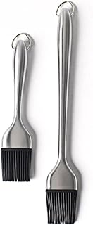 OUNONA Grillpinsel Silikon BBQ-Pinsel Bratpinsel mit Edelstahl Griff f¨¹r Grill Fleisch Kuchen Geb?ck 2 St¨¹cke (30 cm + 20 cm)
