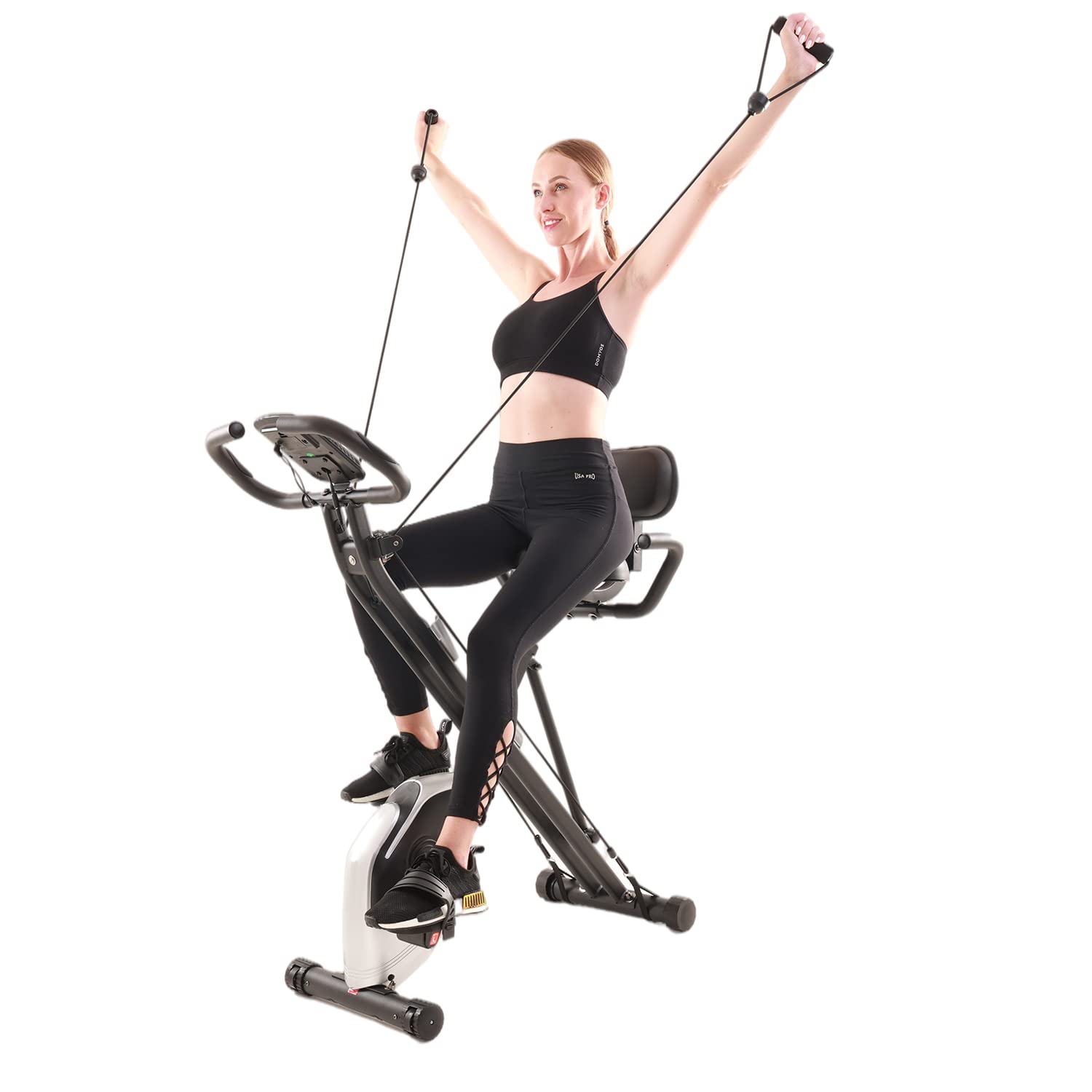 Davcreator Folding Exercise Bike, 2-in-1 Magnetic