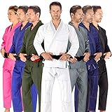Elite Sports Essential IBJJF Ultra Light Brazilian Jiu Jitsu Adult BJJ Gi W/Preshrunk Fabric & Free White Belt (White, A0)