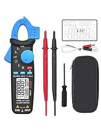 Bside Medidor de abrazadera digital AC DC corriente real RMS de rango automático de temperatura de capacidad de frecuencia voltímetro V Alert Tester