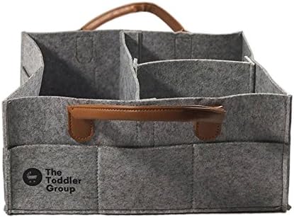 The Toddler Group Baby Diaper Caddy | Nursery Diaper Tote Bag | Large Portable Car Travel Organizer | Boy Girl Diaper Storage Bin for Changing Table | Baby Shower Gift Basket | Newborn Registry