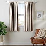 AmazonBasics Room Darkening Blackout Curtain Set with Tie Backs - 52