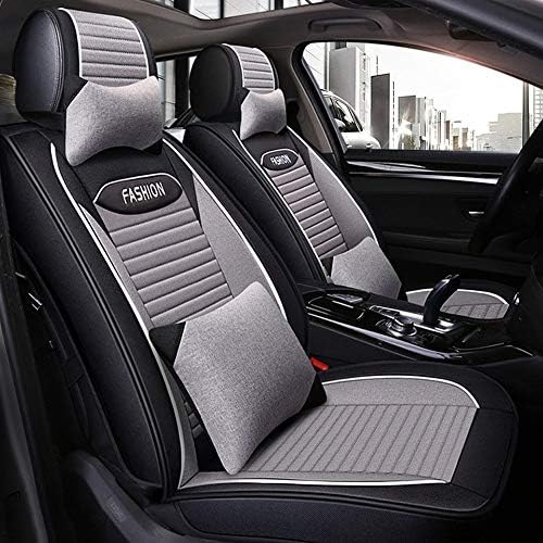 シートクッション 車用 カーシートカバー 5シート防水シートカバーユニバーサルセットの車のフルレザークッションプロテクター互換性のあるエアバッグ シートカバー Color Gray