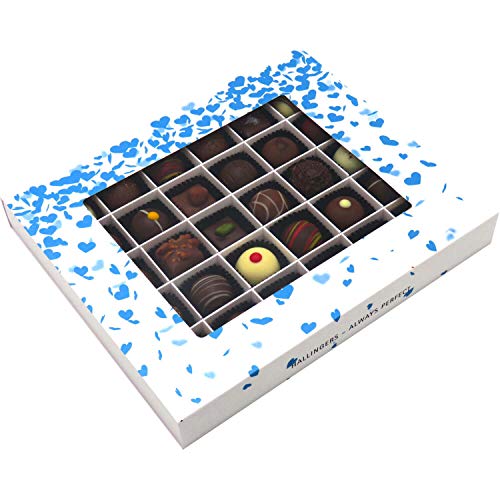 Hallingers 30er Pralinen-Mix handgemacht, mit/ohne Alkohol (360g) - Blue Hearts (Pralinenbox) - Liebe & Hochzeit 2023… – Bild 3