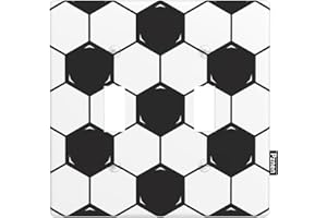 Pznen Soccer Light Switch Covers Sports Soccer Ball Black And White Abstract Geometric Double Toggle Switch Covers 2-Gang Wall Plate Sports Theme Party Men Boys Birthday Christmas Gift