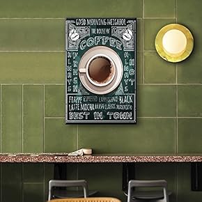 Canvas Wall Art - Vintage Poster Style Cup of Coffee Art - Giclee Print Gallery Wrap Modern Home Art Ready to Hang - 12x18 inches