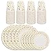 BAKHUK Gold Dot Disposable Wedding Paper Plates and Cups Set For 60, Gold Metallic Foil 60 Dinner Plates 60 Dessert Plates and 60 Cups for Bridal Baby Shower Wedding Birthday Party