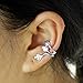 JASSINS Women Silver Plated Leaf Ear Cuff Earrings Clip On Wrap No Piercing Personality