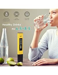 Spurtar Medidor de PH Digital PH Tester PH 0-14, 0.01 pH Precisión Calidad de Agua Prueba para Hogar Beber Agua, Piscinas, Acuarios, Hidropónicos