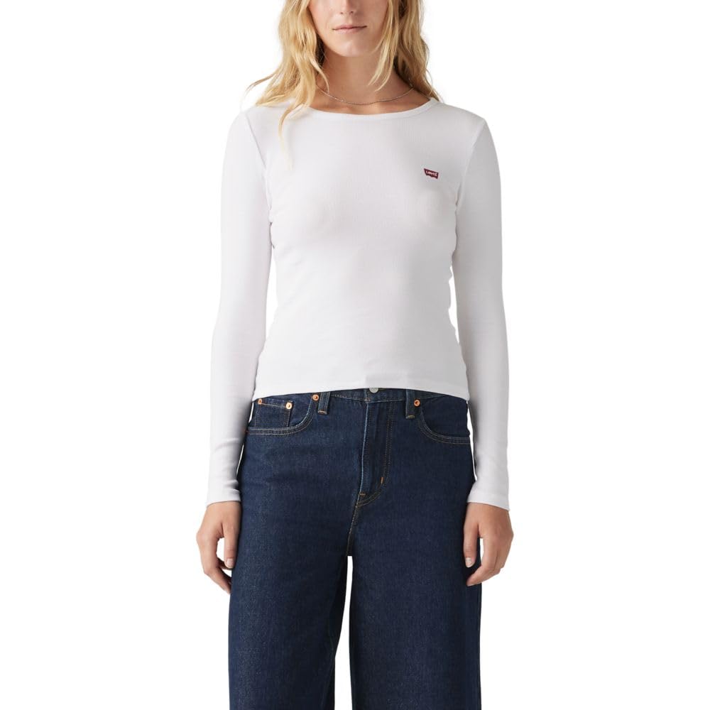 Photo 1 of **USED***Major Damaged*
Levi's Women's Hayes Long-Sleeve Tee, White, X-Small