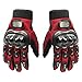 Tonsiki Carbon Fiber Motorcycle Motorbike Cycling Racing Full Finger Gloves (Red, XXL)