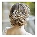 Yean Pearl Bride Wedding Hair Pins Silver Leaf Bridal Hair Pieces Hair Accessories Party Hair Clips for Women and Girls (Pack of 2)