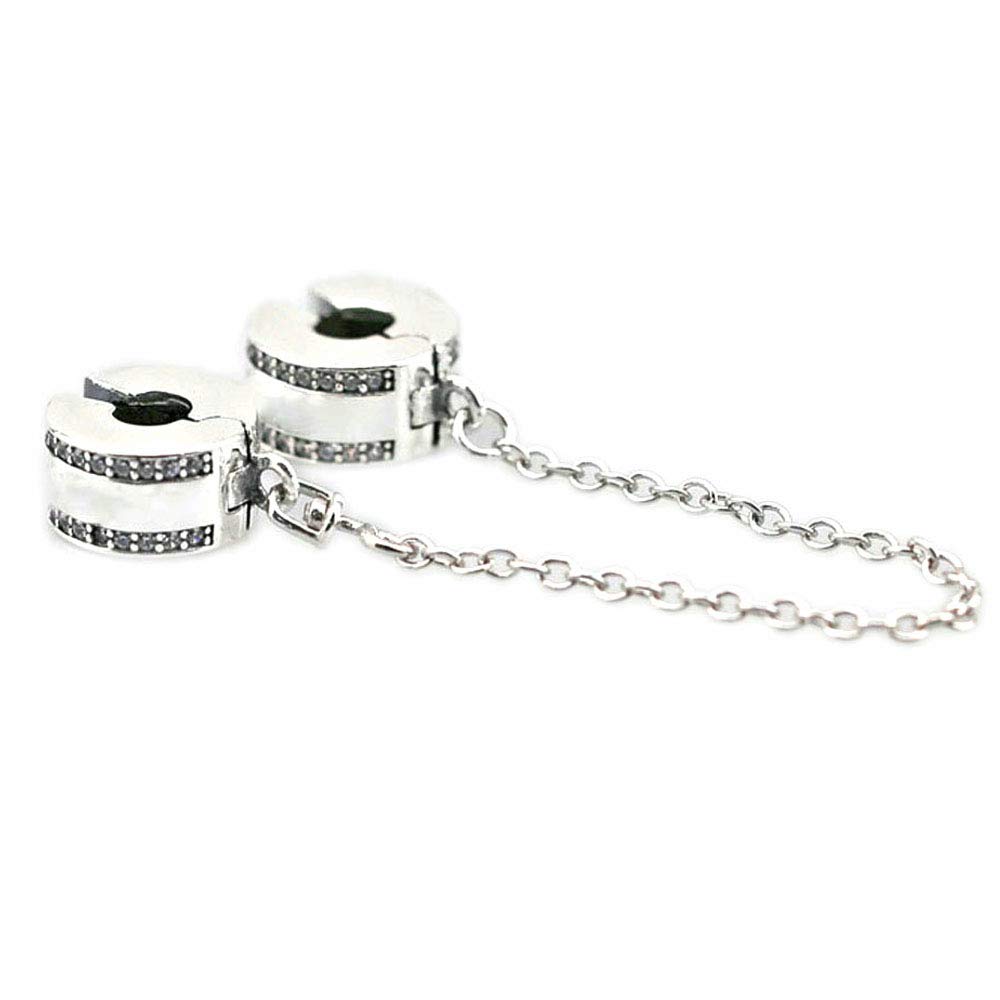 PANDOCCI 2017 Spring Collection DIY Fits for Pandora Orignal Bracelets Authentic 925 Sterling Silver Logo Safety Chain Charm Jewelry