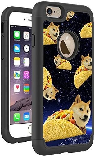 iPhone 5C Case Cover By HybCase Featuring Doge Shiba Taco Doge Space Galaxy Funny Meme Fun iPhone 5C Hybrid Protective Cases For Girls Teens Women