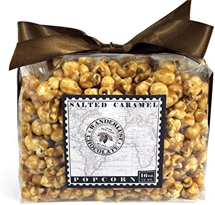 Salted Caramel Popcorn, Non-GMO, Gluten Free, Gourmet Handcrafted, 16 oz. Bag, by Wanderlust Chocolate