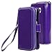 E LV Case for Galaxy S7 Case 2IN1 (CASE Cum Purse) PU Leather flip Wallet Bag Pouch Case Cover for Samsung Galaxy S7 - [Purple]