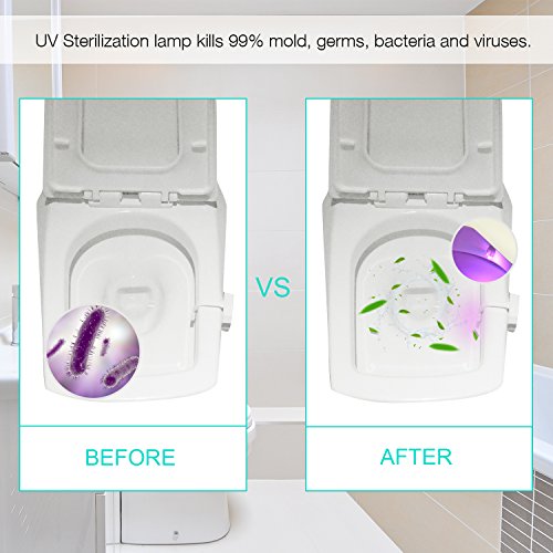 AOSTAR Toilet Lights Motion Activated, UV Sterilizer Toilet Bowl Light - 8 Colors & 2 Modes Tools & Home Improvement, Kitchen & Bath Fixtures, Bathroom Fixtures, Toilets & Toilet Parts, Toilet Replacement Parts