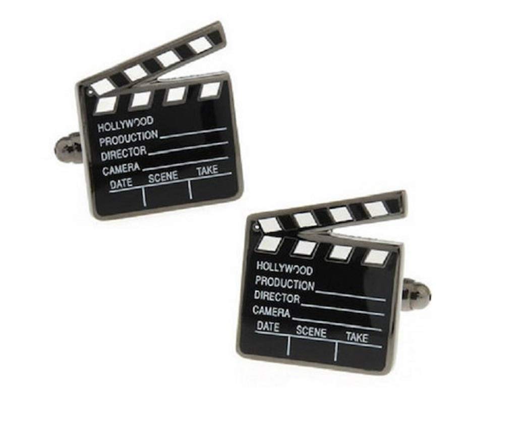 MRCUFF Movie Clapperboard Clapper Board Pair Cufflinks in a Presentation Gift Box & Polishing Cloth