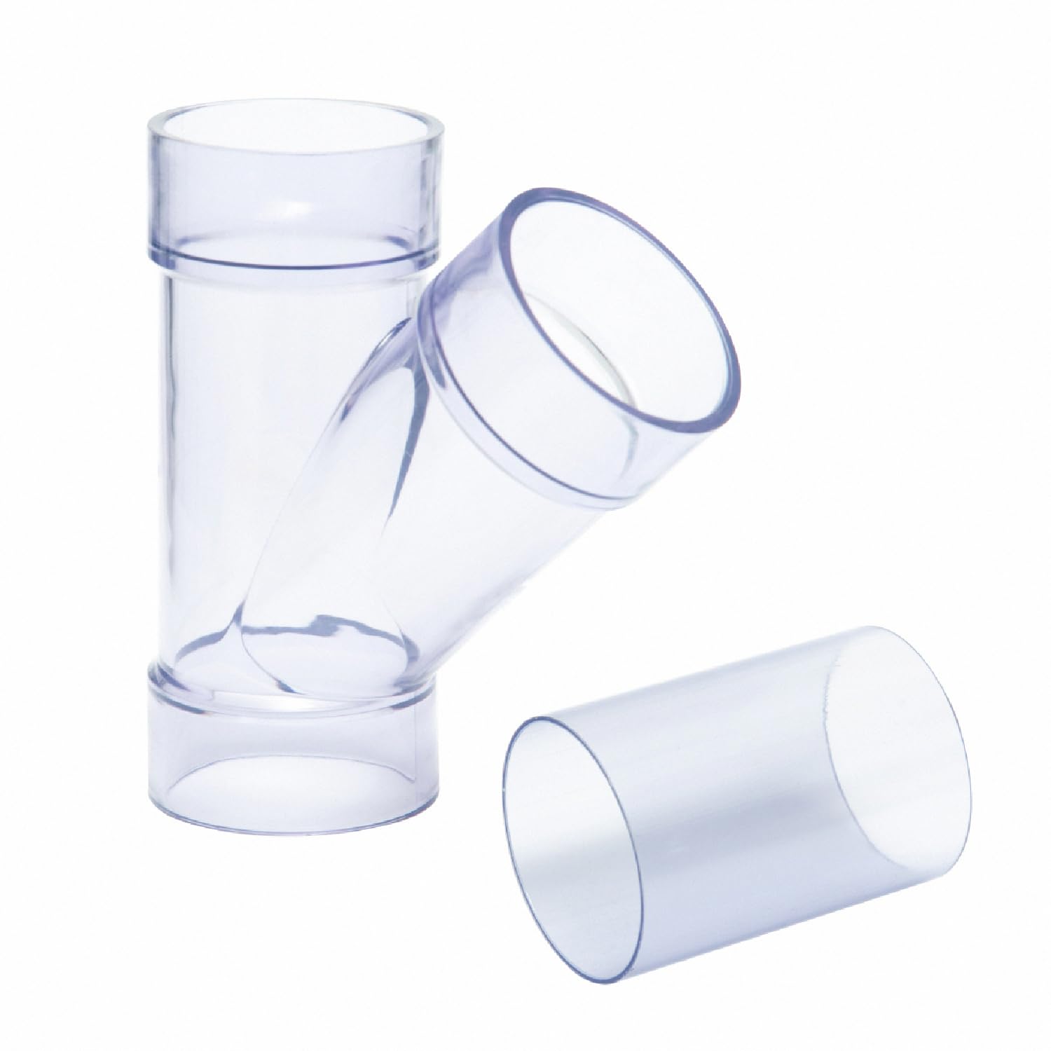 POWERTEC 70320 ID Y Fitting Pipe or OD connectors, Includes Splice for dust Hose Connection, 2-1/2", White, 2.5"