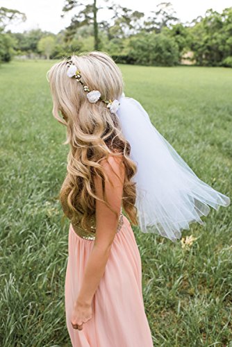 Flower Crown Veil - Bachelorette Veil - White Flowers (NEW)