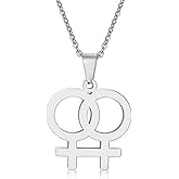 KummerSaprk Double Venus Necklace Lesbian Jewelry LGBT Necklace Pride Gifts Lesbian Necklaces for Women LGBTQ Accessories Symbol of Equality