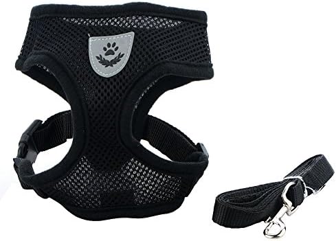 Skyoo Breathable Mesh Small Dog Pet Harness and Leash Set Puppy Vest Pink Red Blue Black For Chihuahua,cat