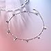 Dot Slice Anklet for Women S925 Sterling Silver Adjustable Beach Style Foot Ankle Bracelet Jewelry extra 10 Inches