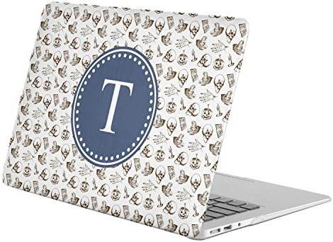 [ T - INITIAL ] [ Name Monogram Full Body Hard Case ][ Apple Macbook Pro 13-inch (Model: A1706/A1708) with / without Touch Bar (Released Oct 2016) ] - [ Artsy Skull Crossbones ]