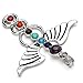 JOVIVI 7 Chakras Natural Quartz Gemstones Beads Pendant Healing Point Chakra Reiki(Angel Wings Style)