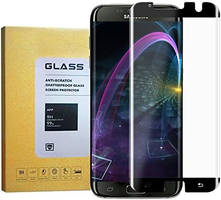 uncn Galaxy S7 Edge Black Screen Protector,9H [Case Friendly] 3D Curved Tempered Glass Screen Protector Anti-Scratch, Anti-Fingerprint,Anti-Bubble for Samsung Galaxy S7 Edge(Black).