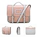 ECOSUSI Women Briefcase Vintage Crossbody Messenger Bag PU Leather Satchel Purse, Pink