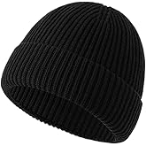 PAZUVO Knitted Cuffed Beanie Cap for Men/Women, Unisex Soft Warm Winter Hat Stocking Skull Cap