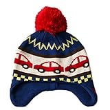 Home Prefer Boys Winter Hats Knitted Hats With Earflaps Cars Skull Cap with Pom Medium