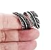 LEEYA NL25 Stainless Steel Rings for Men Women Biker Ring Vintage Feather, Size 7-12 (8, Silver)