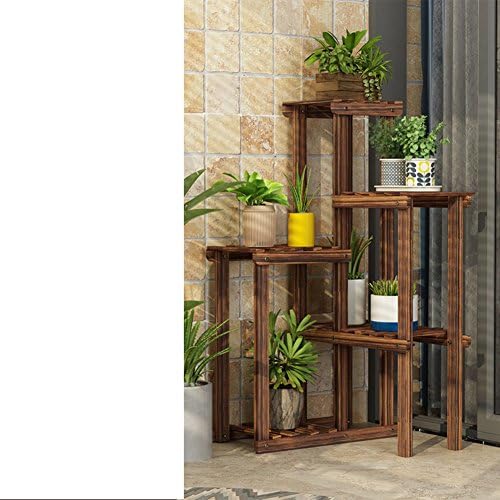 Solid wood floor racks Living flower Balcony European style Corner Multi-layer corner showy Floor simple flower-E