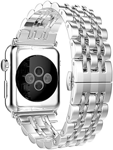 Apple Watch Band, Fose Stainless Steel Metal Replacement Smart Watch Strap Bracelet for Apple Watch 38mm - Silver