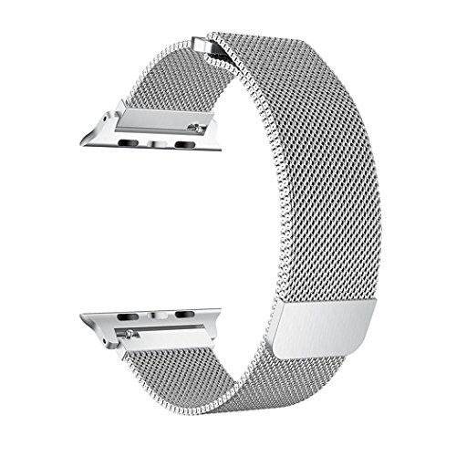 OROBAY for Apple Watch Band 42mm, Stainless Steel Milanese Loop with Adjustable Magnetic Closure Replacement iWatch Band for Apple Watch Series 3 Series 2 Series 1, Silver