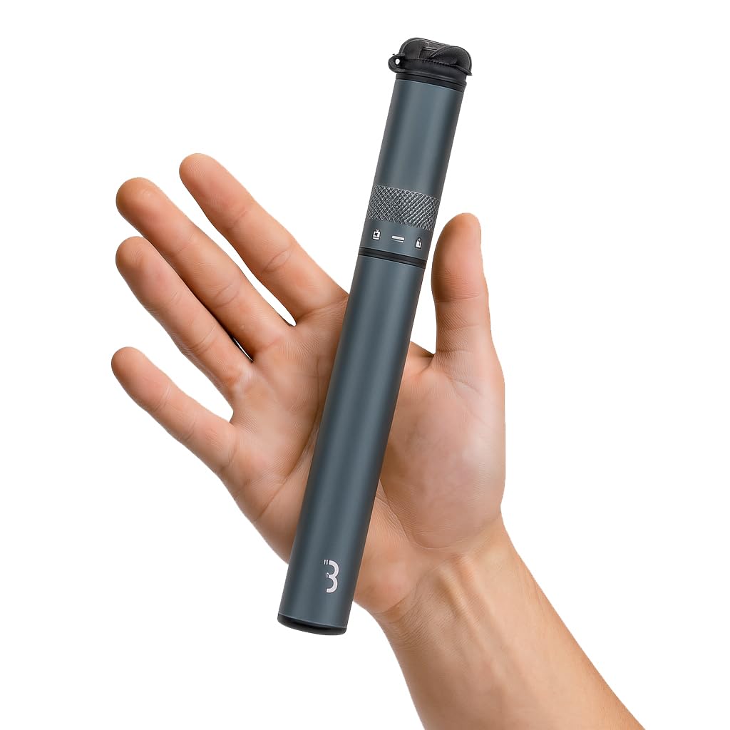 BBB Cycling Mini Pump for Bike Tires with Presta, Schrader and Dunlop Valves | 130 PSI | Frame Mounted High Pressure Bicycle Pump | Black | Samurai BMP-50