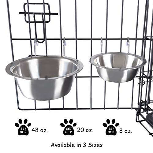 PETMAKER StainlessSteel Hanging Pet Bowls for Dogs & CatsCage, Kennel