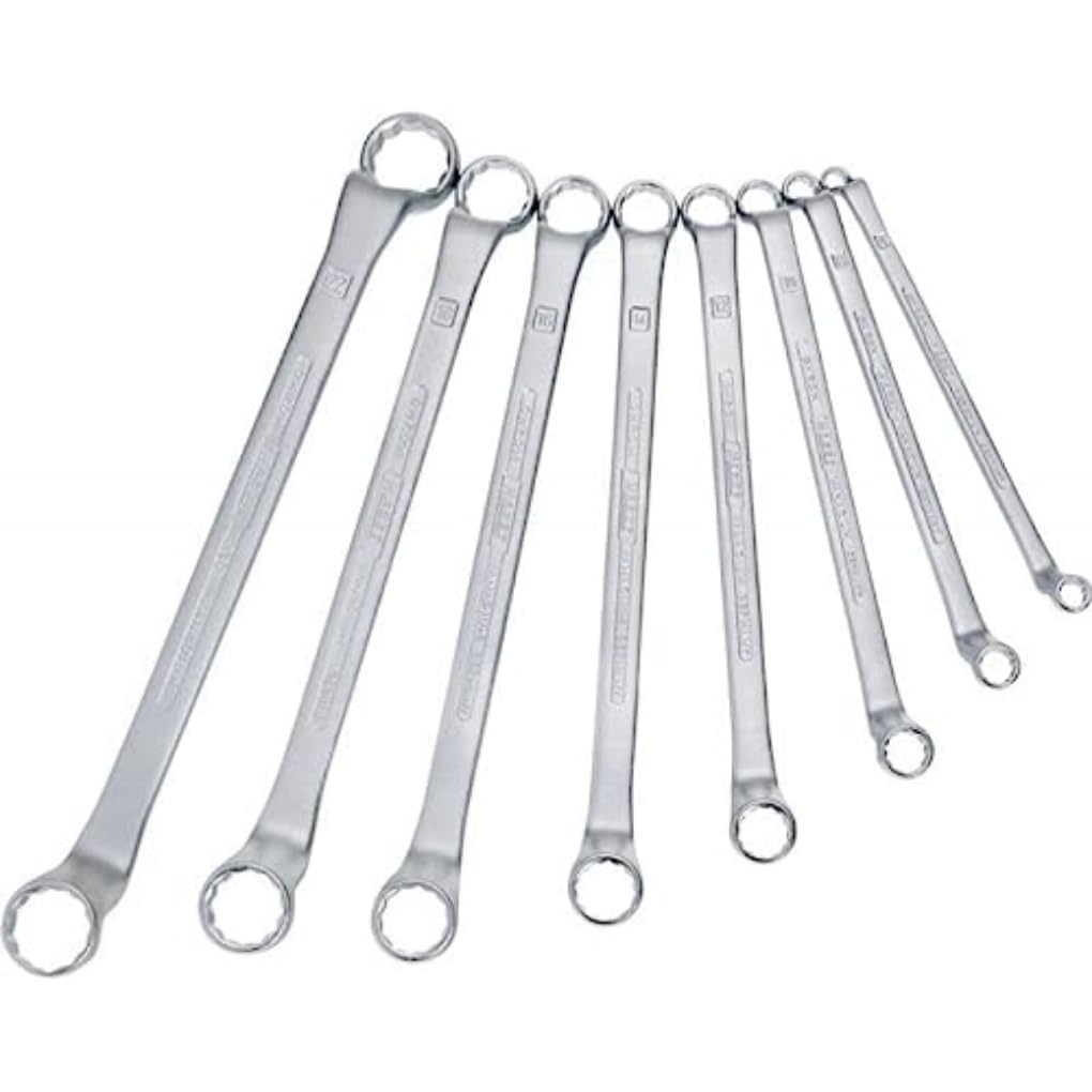 HAZET 630/12 12-Point Profile Polished Head Double Box-End Wrench Set - Chrome-Plated