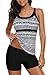 REKITA Women's Swimsuits Color Block Tankini Top Boyshort Swimwear