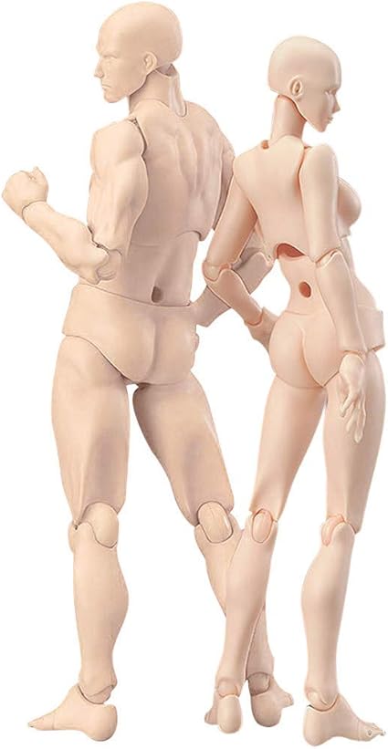 Amazon Com Body Kun Doll Byia Artists Manikin Blockhead Jointed Mannequin Drawing Figures For Figure Model Male Female Set Skin Colored Version Toys Games