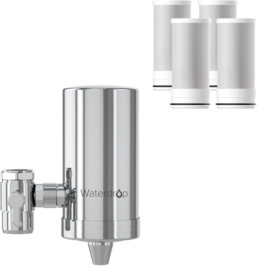Waterdrop Water Filter Tap Stainless Steel Faucet Filter 320 Gal 0.5 GPM