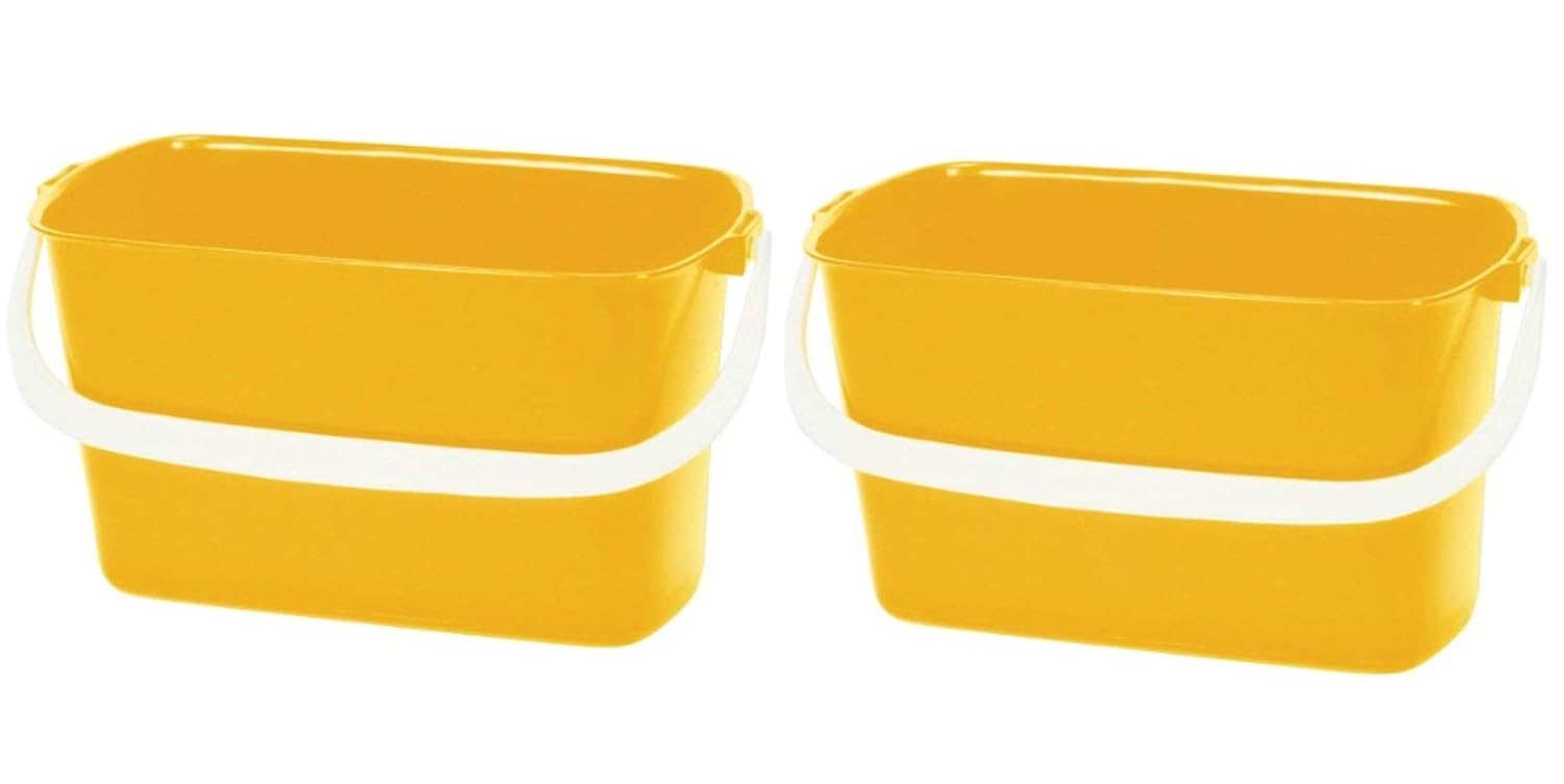 2 cubos rectangulares de 9 litros para limpieza de ventanas, color